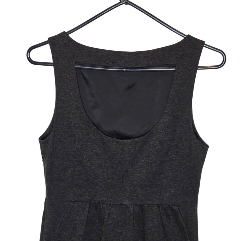 Theory Dress Womens 6 Charcoal Sleeveless Sheath Career Tailored Cotton Blend - Picture 4 of 8